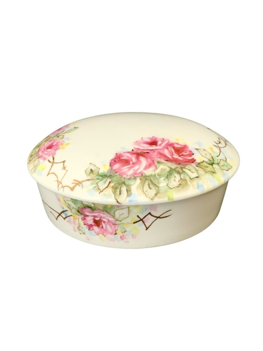 Vintage Limoges Trinket Box Candy Dish Porcelain Dresser Box